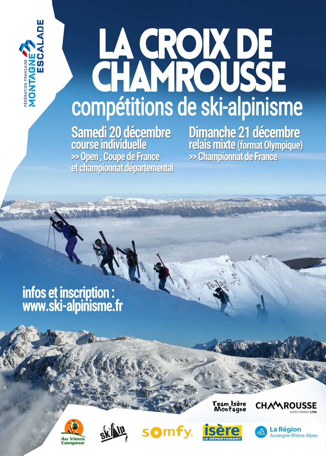croix de chamrousse - championnats de ski alpinisme à chamrousse 20 et 21 décembre 2025 FFME Team Isere Montage